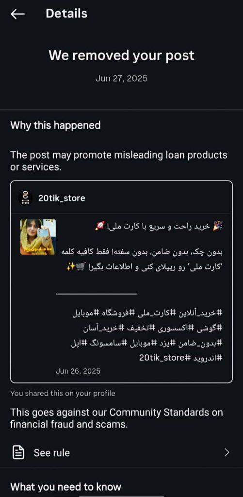 حذف تخلف کلاهبرداری در اینستاگرام و بازیابی اعتبار حساب