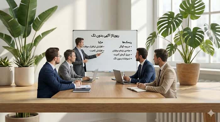 بررسی ریسک‌ها و مزایای رپورتاژ آگهی بدون تگ اسپانسری در جلسه سئو