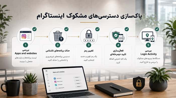 حذف دسترسی اپ‌های اینستاگرام ؛ راهنمای امن‌سازی پیج ؛ 2026