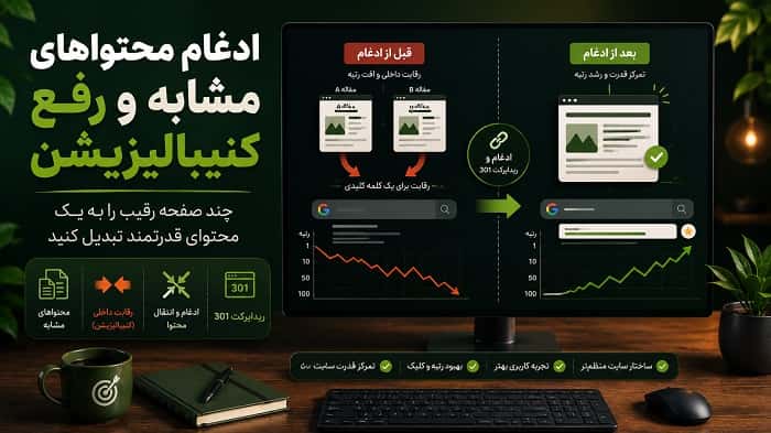 ادغام محتواهای مشابه برای رفع کنیبالیزیشن